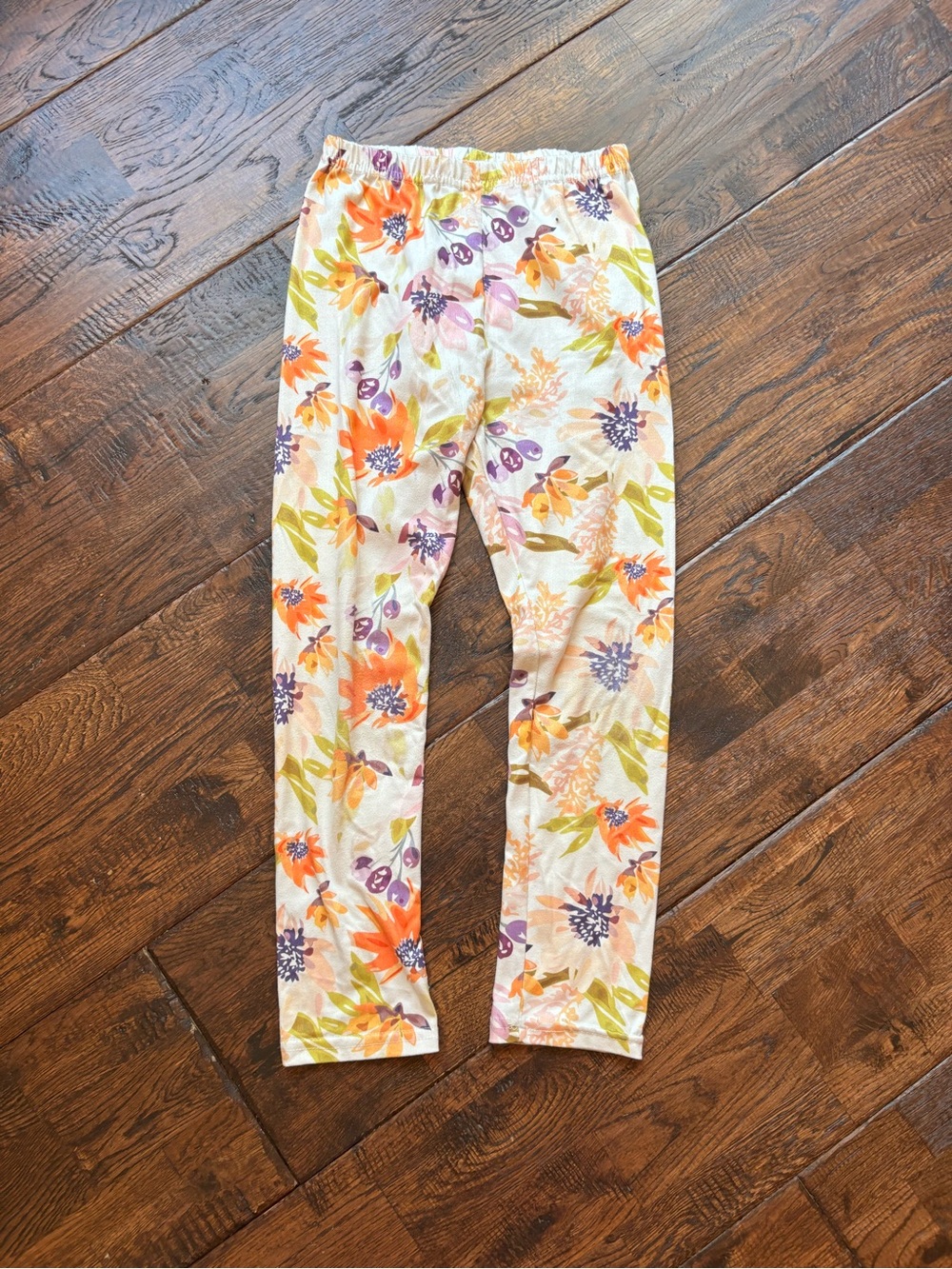 Girls floral print leggings capris size large